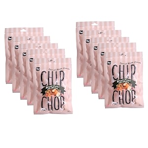 chip chops biscuit twined with chicken dog treats - 70g pack of 10 healthy tasty high-protein snacks for training amp rewards  suitable for all breeds  sold by foodie puppies with free keyring