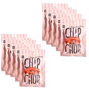 chip chops chicken amp calcium bone dog treats - 70g pack of 10 healthy tasty high-protein snacks for training amp rewards  suitable for all breeds  sold by foodie puppies with free keyring