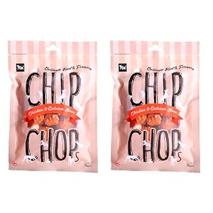 chip chops chicken amp calcium bone dog treats - 70g pack of 2 healthy tasty high-protein snacks for training amp rewards  suitable for all breeds  sold by foodie puppies with free keyring