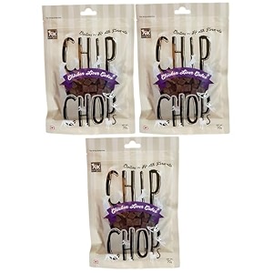 chip chops biscuit twined with chicken dog treats - 70g pack of 1 healthy tasty high-protein snacks for training amp rewards  suitable for all breeds  sold by foodie puppies with free keyring