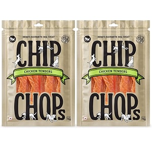 chip chops chicken tenders dog treats - 70g pack of 2 healthy tasty high-protein snacks for training amp rewards  suitable for all breeds  sold by foodie puppies with free keyring