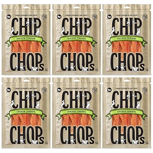 chip chops dog treats 70gm chicken tenders  pack of 6 optimum health formula  treat for all breed sizes of dogs - sold by foodie puppies with free key ring