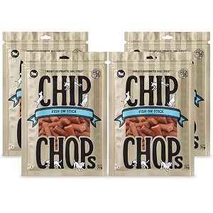 chip chops fish on stick dog treats - 70g pack of 4 healthy tasty high-protein snacks for training amp rewards  suitable for all breeds  sold by foodie puppies with free keyring