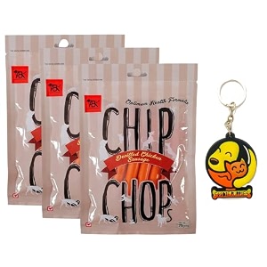 chip chops optimum health formula chicken devilled chicken sausage dog treat75gm pack of 3 - sold by foodie puppies with free key ring