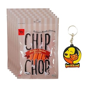 chip chops optimum health formula chicken devilled chicken sausage dog treat75gm pack of 6 - sold by foodie puppies with free key ring