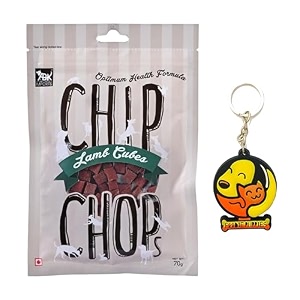 chip chops biscuit twined with chicken dog treats - 70g pack of 1 healthy tasty high-protein snacks for training amp rewards  suitable for all breeds  sold by foodie puppies with free keyring