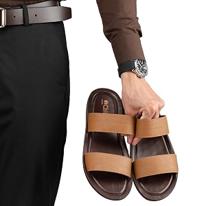 Chips Mens BLACK Lightweight Slip-on Sandal Casual
