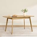 CHITA 47"-59" Extendable Dining Room Table for 4, Modern Wood Dining Table for Small Spaces, Kitchen, Space Saving Hidden Leaves, Solid Rubberwood Frame, Oak Veneer