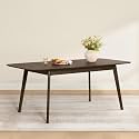 CHITA 59"-75" Extendable Dining Room Table for 4-6, Modern Wood Dining Table for Small Spaces, Kitchen, Space Saving Hidden Leaves, Solid Rubberwood Frame, Walnut Veneer