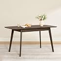 CHITA 47"-59" Extendable Dining Room Table for 4, Modern Wood Dining Table for Small Spaces, Kitchen, Space Saving Hidden Leaves, Solid Rubberwood Frame, Walnut Veneer