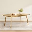 CHITA 59"-75" Extendable Dining Room Table for 4-6, Modern Wood Dining Table for Small Spaces, Kitchen, Space Saving Hidden Leaves, Solid Rubberwood Frame, Oak Veneer