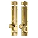 Chitra Brass Tower Bolt Pack of 2 (Brush Gold Copper, 8 Inch)