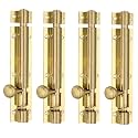 Chitra Brass Tower Bolt Pack of 4 (Brush Gold Copper, 8 Inch)
