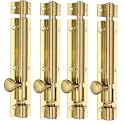 Chitra Brass Tower Bolt Pack of 4 (Brush Gold Copper, 4 Inch)