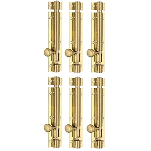 chitra brass tower bolt pack of 6 brush gold copper 8 inch