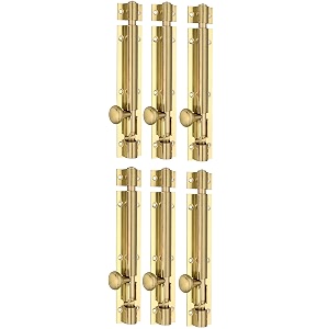 chitra brass tower bolt pack of 6 brush gold copper 12 inch