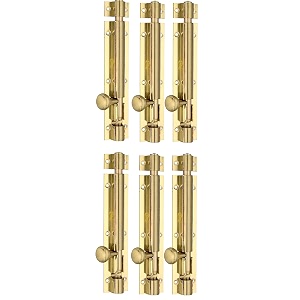 chitra brass tower bolt pack of 6 brush gold copper 4 inch