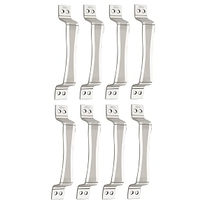 chitra jazz series stainless steel doorcabinet handles pack of 8 8 inch satin silver