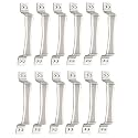 Chitra Jazz Series Stainless Steel Door/Cabinet Handles Pack of 12 (8 Inch, Satin Silver)