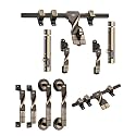 Chitra Taojin Series Brass Heavy Double Door Fitting Accessories Full Set/Kit (1 Aldrop, 1 Latch, 4 Handles, 2 Tower Bolt and 2 Door Stopper) (12 Inch, Two Tone Antique Brass)