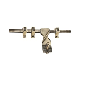 chitra taojin series brass heavy single door fitting accessories full setkit 1 aldrop 1 latch 2 handles 1 tower bolt and 1 door stopper 10 inch antique brass matt