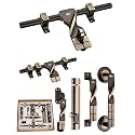 Chitra Taojin Series Brass Heavy Single Door Fitting Accessories Full Set/Kit (1 Aldrop, 1 Latch, 2 Handles, 1 Tower Bolt and 1 Door Stopper) (10 Inch, Two Tone Antique Brass)