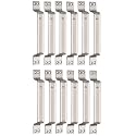 Chitra Wave Stainless Steel Door/Cabinet Handles Pack of 12 (8 Inch, Satin Silver)