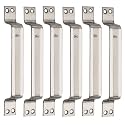 Chitra Wave Stainless Steel Door/Cabinet Handles Pack of 6 (8 Inch, Satin Silver)