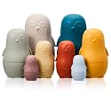 Chivao 8 Pcs Russian Nesting Dolls Silicone Stacking Toys,Penguin