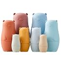 Chivao 8 Pcs Russian Nesting Dolls Silicone Stacking Toys,Bear