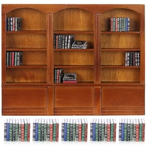 112 dollhouse bookcase furniture 48 pcs miniature books brown