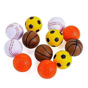 chiwava 12 pack 16 inch soft rubber foam cat toy ball sponge sport balls kitten interactive toy assorted color