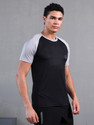 CHKOKKO Colorblock Men Round Neck Black T-Shirt