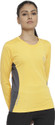 CHKOKKO Women Solid Round Neck Polyester Yellow
