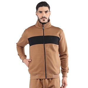 chkokko fleece men winter sports running zipper collared neck stylish jacket