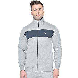 chkokko fleece men winter sports running zipper collared neck stylish jacket