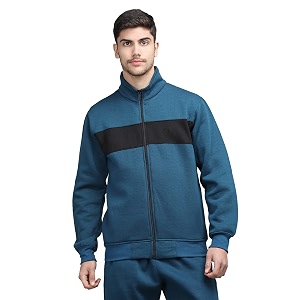 chkokko fleece men winter sports running zipper collared neck stylish jacket