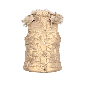 chkokko girl39s polyester winter wear sleeveless zipper hooded standard length puffer jacket