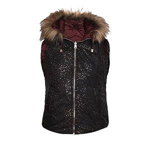 chkokko girl39s polyester winter wear sleeveless zipper hooded standard length puffer jacket