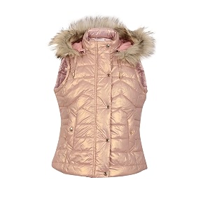 chkokko girl39s polyester winter wear sleeveless zipper hooded standard length puffer jacket