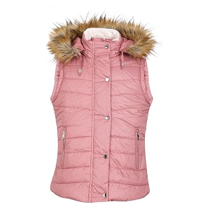 chkokko girl39s polyester winter wear sleeveless zipper hooded standard length puffer jacket