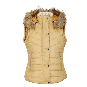 chkokko girl39s polyester winter wear sleeveless zipper hooded standard length puffer jacket