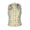 CHKOKKO Girl's Polyester Winter Wear Sleeveless Zipper Hooded Standard Length Puffer Jacket