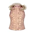 CHKOKKO Girl's Polyester Winter Wear Sleeveless Zipper Hooded Standard Length Puffer Jacket