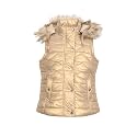 CHKOKKO Girl's Polyester Winter Wear Sleeveless Zipper Hooded Standard Length Puffer Jacket