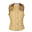 CHKOKKO Girl's Polyester Winter Wear Sleeveless Zipper Hooded Standard Length Puffer Jacket