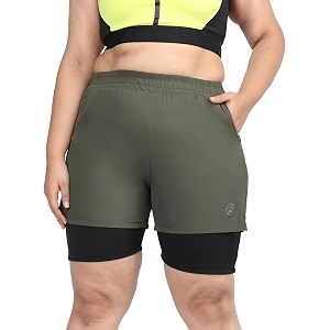chkokko gym shorts for women workout sports running quick dry fit double layer inner compression with pockets breathable lightweight wear