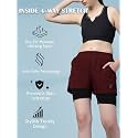CHKOKKO Gym Shorts for Women Workout Sports Running Quick Dry Fit Double Layer Inner Compression with Pockets Breathable Lightweight Wear