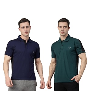 CHKOKKO Mens Active Sports Wear Polo Half