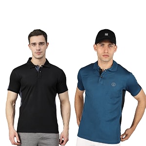 CHKOKKO Mens Active Sports Wear Polo Half